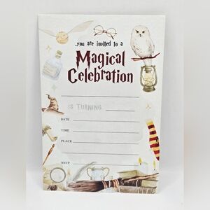 20 Wizard Magical Celebration Birthday Party Invitations w/ Envelopes Kids Magic